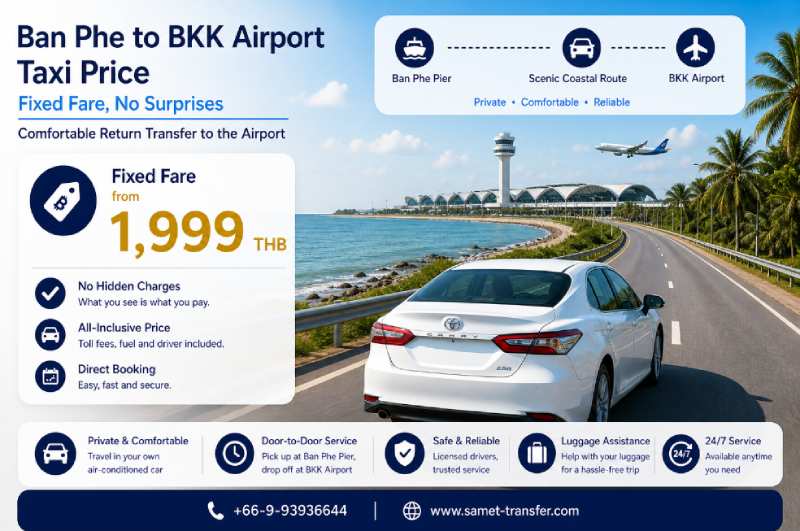 Ban Phe to BKK airport taxi price