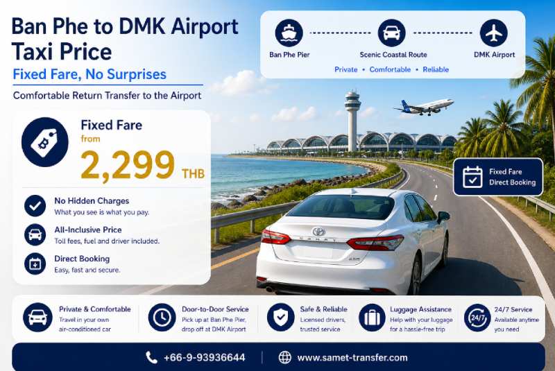 Ban Phe to DMK airport taxi price