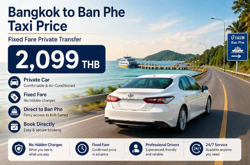 Taxi Bangkok to Ban Phe price