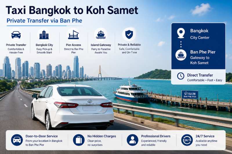Taxi from Bangkok to Ban Phe pier